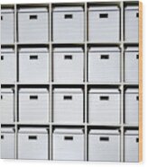 Storage Boxes On Shelves Greeting Card by Wladimir Bulgar