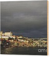 Storm Clouds Over Porto Portugal Wood Print