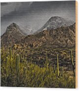 Storm Over Catalinas Aso Wood Print