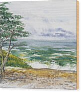 Stormy Morning At Carmel By The Sea California Wood Print