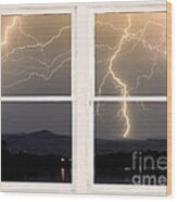Stormy Night Window View Wood Print