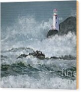 Stormy Seas Wood Print