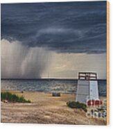 Stormy Seashore Wood Print