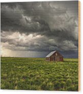 Stormy Shelter - Old Barn Wood Print