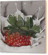 Strawberry And Cream Wood Print