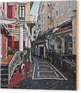 Street Of Capri Wood Print