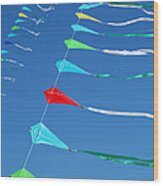 String Of Kites Wood Print