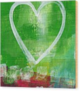 Sumer Love- Abstract Heart Painting Wood Print