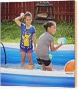 Sumer Time = Water Balloon Fights! Wood Print