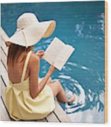 Summer Vacation With A Great Book Wood Print