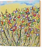 Sun-kissed Flower Garden Wood Print