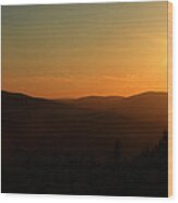 Sun Sets Over Mount Battie Wood Print