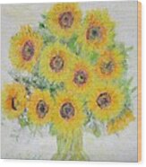 Sunflower Bouquet Wood Print