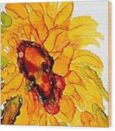 Sunflower Right Face Wood Print