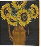 Sunflower Tea Wood Print