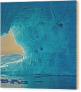 Sunlit Window - Greenland Iceberg Photograph Wood Print