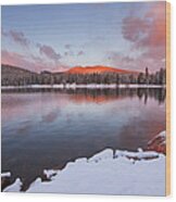 Sunrise At Echo Lake Wood Print