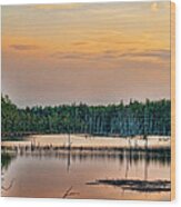 Sunrise At Lake Oswego Wood Print