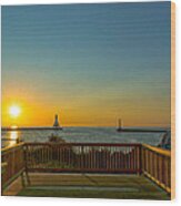 Sunrise Deck Wood Print