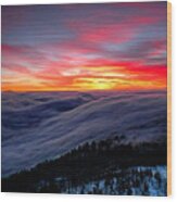 Sunrise From Mountaintop Wood Print