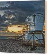 Sunrise On Vero Beach Hdr 1 Wood Print