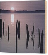 Sunrise Over Manasquan Reservoir Iv Wood Print