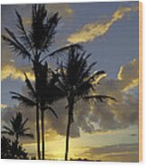 Sunrise Poi Pu Beach Kauai Wood Print