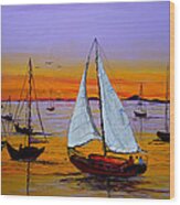 Sunrise Sails 3 Wood Print