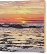 Sunrise Silhouettes Odiorne Point Wood Print