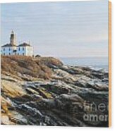 Sunset At Beavertail Ii Wood Print