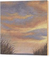 Sunset By The Beach Wood Print