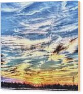 Sunset Clouds Wood Print