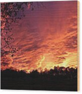 Sunset In Blue Ridge Foothills Wood Print