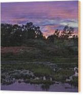 Sunset In Purple Along Highway 7 Wood Print