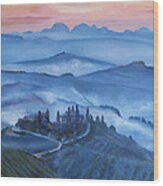 Sunsets In Tuscany Italy Wood Print