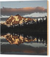 Sunset Mt. Shuksan Wood Print
