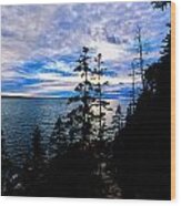 Sunset On Bass Harbor Wood Print