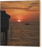 Sunset On The Gulf Of Mexico Wood Print