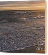 Sunset Over Atlantic Ocean Wood Print