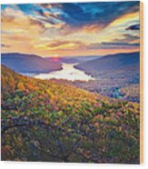 Sunset Over Mullins Cove Wood Print