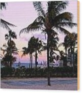 Sunset Over Waikiki Wood Print