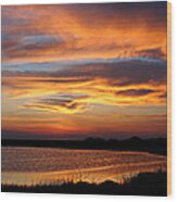 Sunset Reflection Wood Print