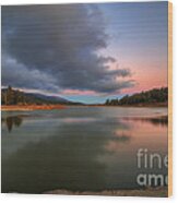 Sunset Reflections On The Lake Wood Print