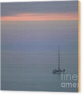 Sunset Sail Wood Print