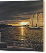 Sunset Sails Wood Print