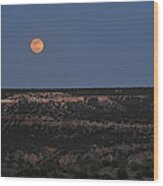 Super Moon Rising Over Palo Duro Canyon Wood Print
