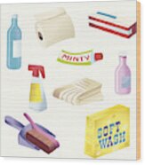 Supermarket Products Wood Print