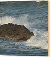 Surf And Rocks Wood Print