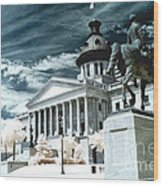 Surreal Columbia South Carolina State House - Statue Monuments Wood Print