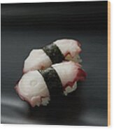 Sushi Tako Wood Print